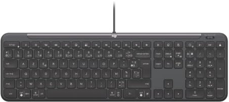Logitech Signature Slim Wired K620 for Business, Tastatur in Standardgröße, Plug-and-Play USB-C, Notebook-ähnlich, Scissor-Switch-Tasten, Windows/Mac/Chrome/PC/Notebooks – Grafit - AZERTY