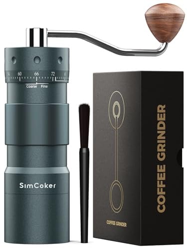 SimCoker Manual Coffee Grinder, 16μm External Adjustment
