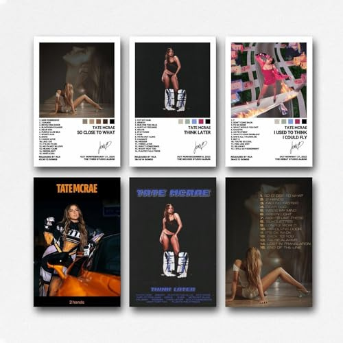 Yunneat Ein Set von 6 Tate Poster Mcrae Vintage Musikalbum Cover signiert Wandkunst Leinwand Poster Zimmer dekorativer ästhetischer Druck Dekor 20 x 30 cm Stil 4