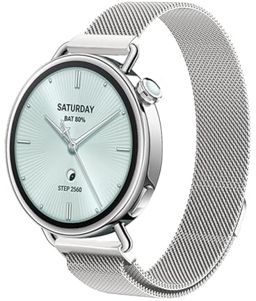 GIOPUEY Correas Compatible con Xiaomi Watch S4 41mm, Pulsera trenzada de acero inoxidable [magnético] Pulsera
