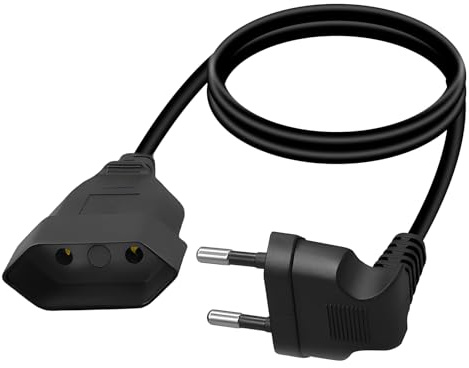 Câble D'extension Universel avec Fiche Plate Euro de Type C vers Fiche EUR de Type C pour Téléviseurs, écrans d'ordinateur/Projecteurs/Consoles de Jeux/Lampes et Appareils électroménagers (0,3 m)
