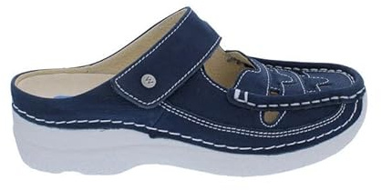 Wolky Clog Roll Talaria 0623411-820, Nubukleder, Blau-Denim, Fußbett zum Wechseln Blau