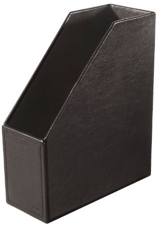 Läufer 39046 Modena Stehsammler, fein genarbtes Rindsleder, schwarz, Handgefertigt aus Echtleder in Deutschland, Ablage aus Leder