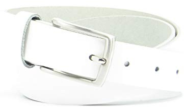 Gürtel aus Rindleder 3 cm breit Weiss (90)