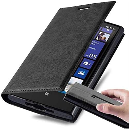 Cadorabo Hülle kompatibel mit Nokia Lumia 920 aus Premium Kunst Leder Flip Klappbare Stoßfeste Magnetische [Standfunktion] [Kartenfächern] Cover Hülle für Nokia Lumia 920 Tasche in Schwarz