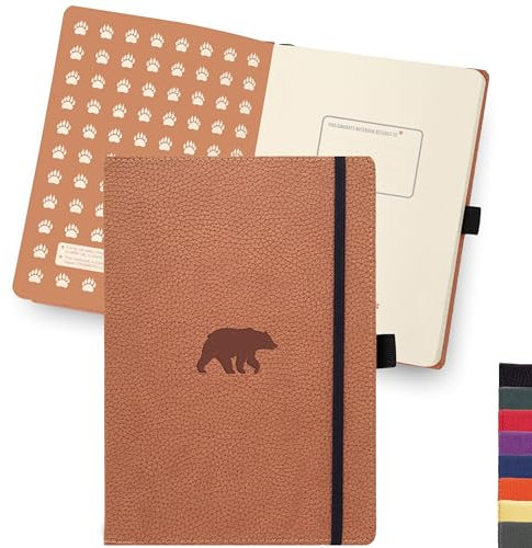 Dingbats* - Tierwelt Notizbuch A5 Gepunktet - Hardcover aus veganem Leder für Arbeit, Reisen, Uni - mit elastischem Verschlussband