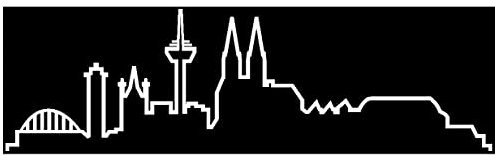 Samunshi® Köln Skyline Aufkleber Silhouette in 8 Größen und 25 Farben (15x4,4cm weiß)