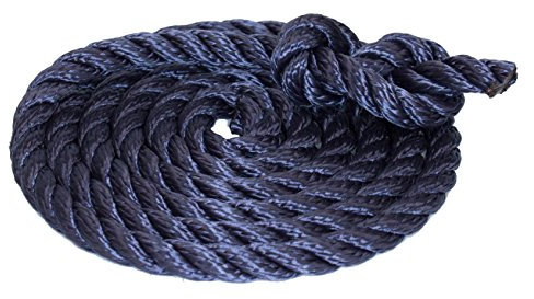 Tauwerk 10mm - Farbe: Marine 3-litzig gedreht Leine Schnur Festmacher Rope Tau Seil Allzweckseil Reepschnur Lirolen-Tauwerk PP-Multifil, 3-schäftig gedreht (Länge 10mtr.)
