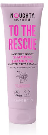Noughty To The Rescue Moisture Boost Shampoo, 97% natürliche sulfatfreie vegane Haarpflege, feuchtigkeitsspendende Formel für trockenes und geschädigtes Haar (250 ml)