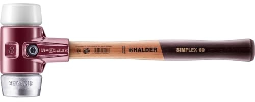 SIMPLEX-Schonhammer, Superplastik/Weichmetall; mit Tempergussgehäuse und hochwertigem Holzstiel | D=60 mm | 3079.060