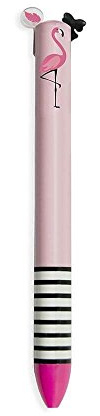 Legami Click&Clack Stift mit zwei Farben, 1,2 x 14 cm, Miss Flamingo