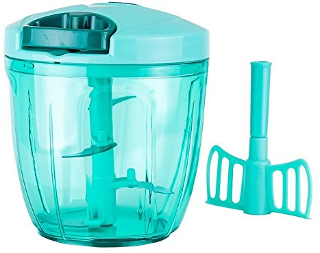 CNFQ Tritatutto manuale cucina alimentare frullatore per taglio frutta e verdura spremiaglio (blu più)