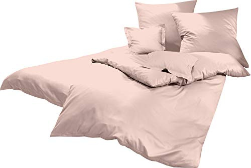 Lorena Uni Classic Bettwäsche Mako Satin Baumwolle einfarbig (Alabaster, 155 cm x 220 cm inkl. 80x80cm Kissen)