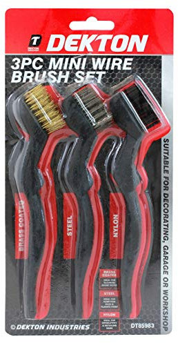 3x MINI STAINLESS STEEL BRASS WIRE BRISTLE BRUSH RUST REMOVAL CLEANING TOOL SM