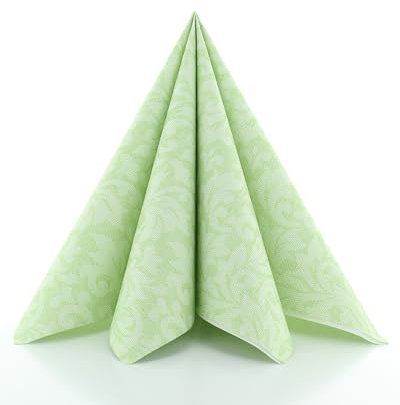 Sovie Horeca Linclass Airlaid Servietten Mika Pistazie 50 Stück - Einmalservietten 40 x 40 cm - Reißfest & Saugstark - Für Hochzeit, Geburtstag, Party
