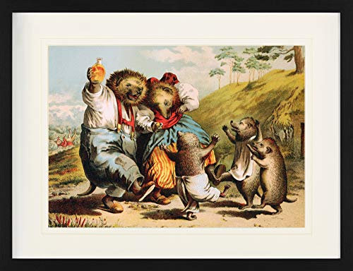 1art1 Carl Offterdinger Poster Der Hase Und Der Igel, 1900 Gerahmtes Bild Mit Edlem Passepartout | Wand-Bilder | Im Bilderrahmen 80x60 cm