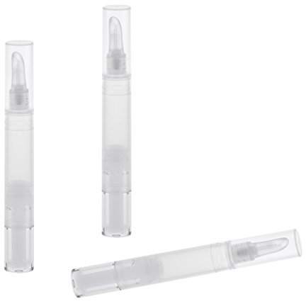 Toygogo 3 Pcs 5ML Empty Twist Pen Silicone Applicator Lip Gloss Cosmetic Containers