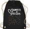 Turnbeutel Rucksack - & Fasching - Taschen - Konfetti im Herzen Karneval I - Unisize - Schwarz - tasche für wurfmaterial karnevalsbeutel faschings herz beutel karnevalstasche karnevals confetti