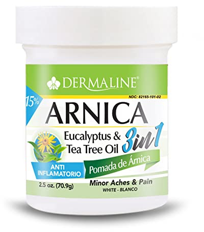 DERMALINE Arnica 3 in 1 Ointment, Eucalyptus, Tea Tree Oil, Vitamin E