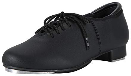 Linodes PU Leather Lace Up Tap Shoe Dance Shoes for Women and Men's Dance Shoes-Black-9M