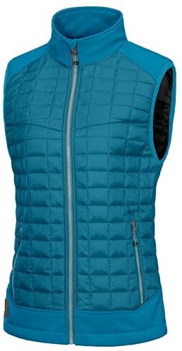 Little Donkey Andy Leichte Puffer Weste Damen Warme Ärmellose Outdoorjacke Wandern Reisen Laufen, Bright Blue M