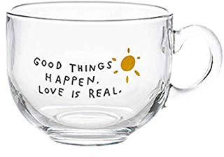 Sywlwxkq Bol à Soupe avec poignée en Verre de Cristal, Bols à Soupe 460 ML Tasse Tasse Micro-ondable au Micro-Ondes de Style Japonais pour Le café au yogourt au Lait Petit-déjeuner-Transparent