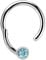 Modern Nature Piercing-Schmuck Lippenpiercing 316l Stahl Ring BCR, Clicker 1,2 x 8 mm mit 3 mm Steinplatte in hellblau-türkis