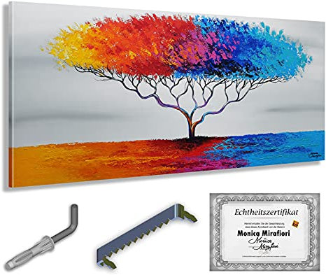 Monica Mirafiori I 100% HANDGEMALT I Gemälde Dragon Tree 140x70cm | Gemälde Handgemalt | Acrylgemälde | Sehr Großes Acrylbild I Moderne Kunst I Kunstbilder