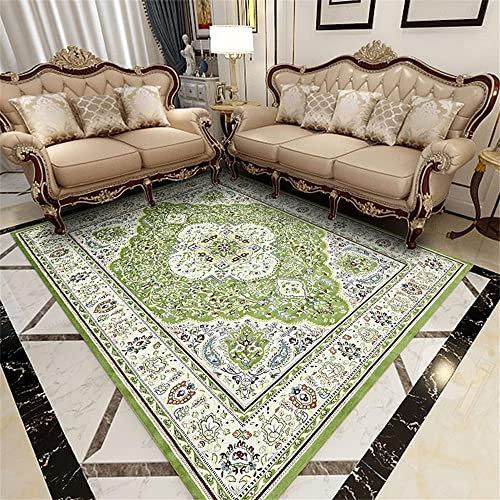 Teppich Anti Rutsch Badteppich Teppich Industrial Retro Teppich hellgrün Schlafzimmer Haushalt Fußmatten maschinenwaschbar Auslegware Teppichboden 120X160cm