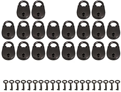 Lot de 20 mini cadenas de style vintage avec clés Nickel Noir