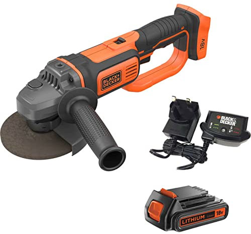 Black and Decker BCG720 18v Cordless Angle Grinder 125mm 1 x 2ah Li-ion