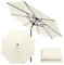 Toldo de repuesto para sombrilla de 9.8 pies, paño de repuesto universal para paraguas, cubierta de parasol de jardín para jardín, patio, playa, piscina, mesa de mercado (3 m/6 varillas, blanco)