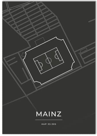 Vacentures Mainz Stadion Poster - Fussballstadion-Poster - Geschenk für Fußballfans (21x30 CM)