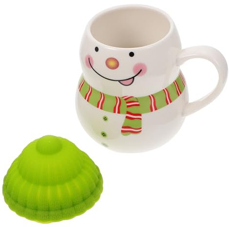Angoily 1 Set Snowman Coffee Mug, Christmas Ceramic Mug, Cute Coffee Cup with Lid for Hot Chocolate Coffee Tea Milk Xmas Birthday Presents