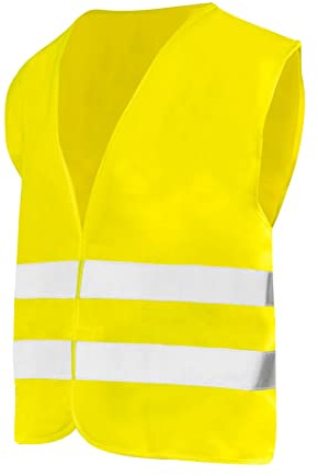 NEO TOOLS Warnweste, gelb, 100% Polyester, 2. Klasse sichtbares reflektierendes, 2. Klasse Reflektivität, Frontverschluss mit Klettverschluss (as3, alpha, one_size, regular, regular, L)