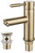 Gold Basin Tap with Waste,Luckyhome Washroom Sink Mixer Taps Single Lever Brass Cold and Hot Water Faucet