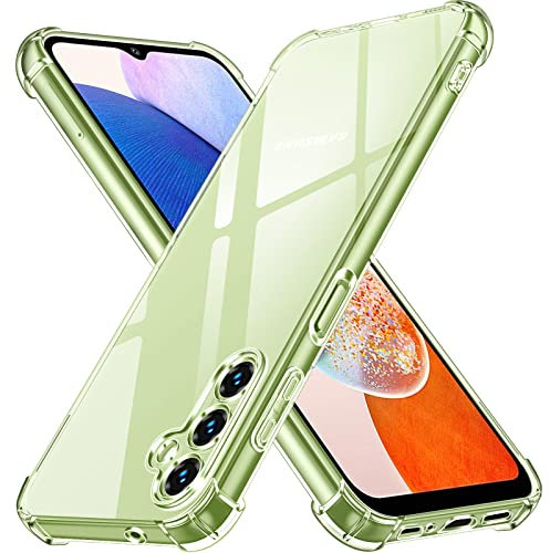 ivoler Coque pour Samsung Galaxy A14 4G / A14 5G, Ultra Transparent Étui de Protection en Silicone Antichoc avec Coins Renforcés, Clair Mince Souple TPU Bumper Housse