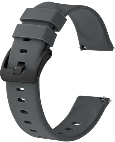BISONSTRAP Bracelets de Montre en Silicone, Bracelets Minces à Dégagement Rapide, 14mm 16mm 17mm 18mm 19mm 20mm 22mm