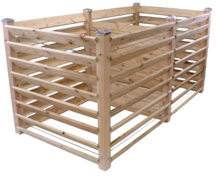 Compostiera moderna Duo, ca. 80 x 153 cm, altezza 100 cm, in legno massello di larice, compostiera compostiera compostiera in legno di silo