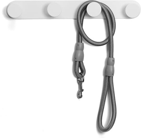 nidoshu appendiabiti da parete design - Attaccapanni da muro moderno senza viti a vista. Appendiabiti da muro decorativo 4 ganci antiscivolo 3 opzioni di montaggio: 1 adesiva e 2 con viti (Bianco)