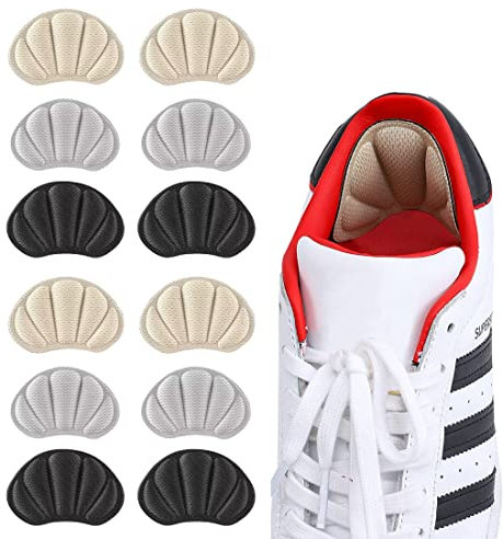 CUHZA 6 pares de almohadillas para el talón para zapatos demasiado grandes, almohadillas de talón, almohadillas de zapatos de gran tamaño, para zapatos demasiado grandes