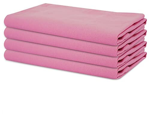 Sweet Needle - Paquet de 4 - Serviettes de Table surdimensionnées 100% Coton 45 CM x 45 CM (18 po x 18 po), Rose - Tissu épais pour Une Utilisation Quotidienne avec Coins arrondis