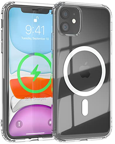 EAZY CASE - Premium Crystal TPU Hülle kompatibel mit iPhone 11 kompatibel mit Qi-Charging, Silikonhülle mit Kameraschutz, Slimcover, Handyhülle, Backcover, Durchsichtig, Transparent