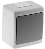 Einzel Aufputzschalter IP44 16A/250V Schuko Aufputz Feuchtraum Steckdose Grau