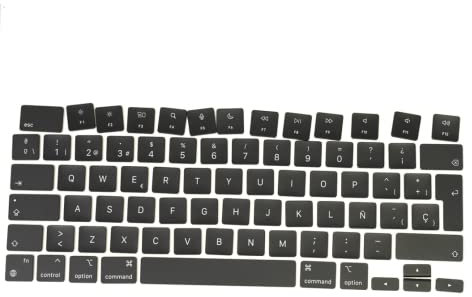 ICTION Teclas de teclado SP España España de repuesto para MacBook Air de 13.6 pulgadas, M2 A2681, teclas 2022 (Negro)