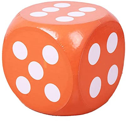 Milageto Weiche Schaumstoff-Jumbo-Würfel, 30 cm, Stiel, Lernspielzeug, 6-seitige Spielwürfel für Kinder, Lehrer, Kinder, Jungen und Mädchen, die Spiele spielen, Orange
