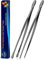 JETKONG Lot de 2 pinces à placage très résistantes de 40,6 cm, pinces fines de cuisine extra longues en acier inoxydable (noir)