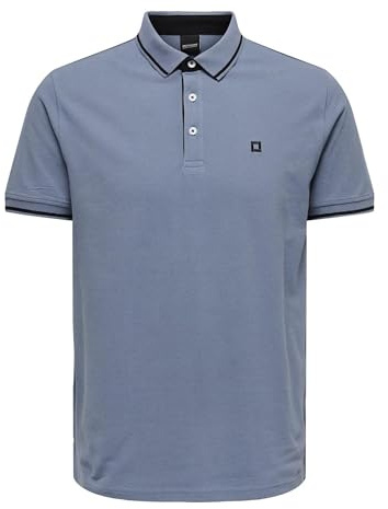ONLY & SONS Men's Onsfletcher Slim SS Polo Noos Polo Shirt, Flint Stone, XXL