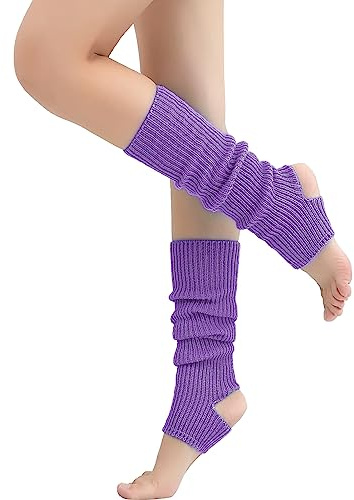 Nanxson Womens KnitLeg Warmers Extra Soft Ribbed Neon Stirrup Leg Warmers | Girls Leg Warmers,Winter Chunky Boot Cuffs,Ladies Gaiters,Soft Boot Cuffs,for Dance,Yoga,Sport,Ballet,80'S Party,Halloween