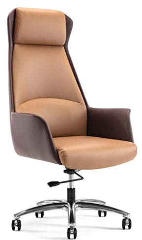 Chaise Executive-Bürostuhl – Schaukelstuhl aus Pu-Leder mit hoher Rückenlehne und Eisenarmlehne und Fußstütze – Liegender Computer-Schreibtischstuhl mit ergonomisch segmentierter Rückenlehne und